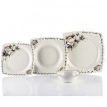 Porio 85 Parça Bonechina Kare Yemek Takımı (M44-102)