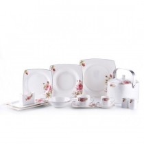 Porio 85 Parça Bonechina Kare Yemek Takımı (M44-104)