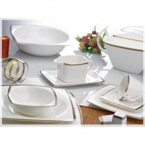 Noble Life 86 Parça Porselen Yemek Takımı-Gold Lines