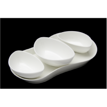 Porselen Tepsili 3'lü Servis Seti