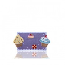 Porio Puantiyeli Mor Cupcake Küçük Tabak