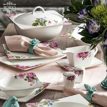 Porio 74 Parça Bonechina Kare Yemek Takımı (M44-119)