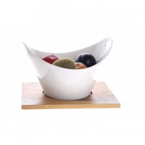 Bambu Tepsili Porselen Salata Kasesi