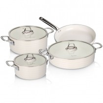 Pierre Cardin Diamond Seramik 7 Parça Tencere Seti (Krem)