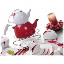 Noble Life 46 Parça Porselen Kahvaltı Takımı-Red Wings