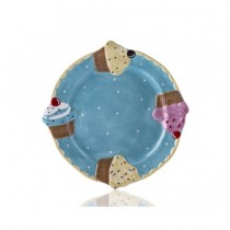 Porio Puantiyeli Mavi Cupcake Tabak