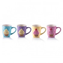 Porio Puantiyeli 4lü Asorti Cupcake Mug
