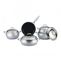 Hisar 9 Parça Teflon Tencere Seti-Mercury Gri