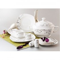 Aryıldız 84 Parça Porselen Yemek Takımı-Ren Kare